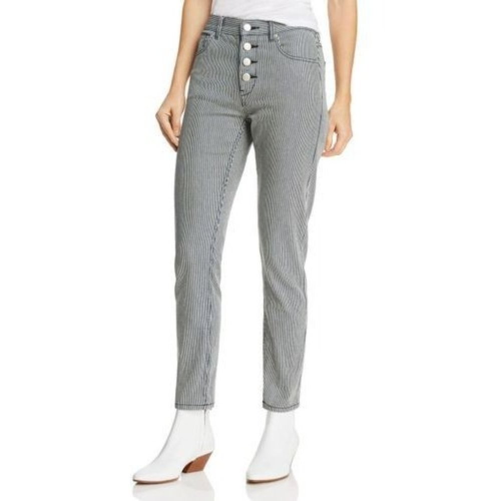 Joie Aerindis Jeans In Cadet Stripe Sz 30 High Rise Straight Leg